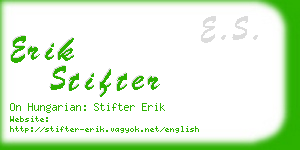 erik stifter business card